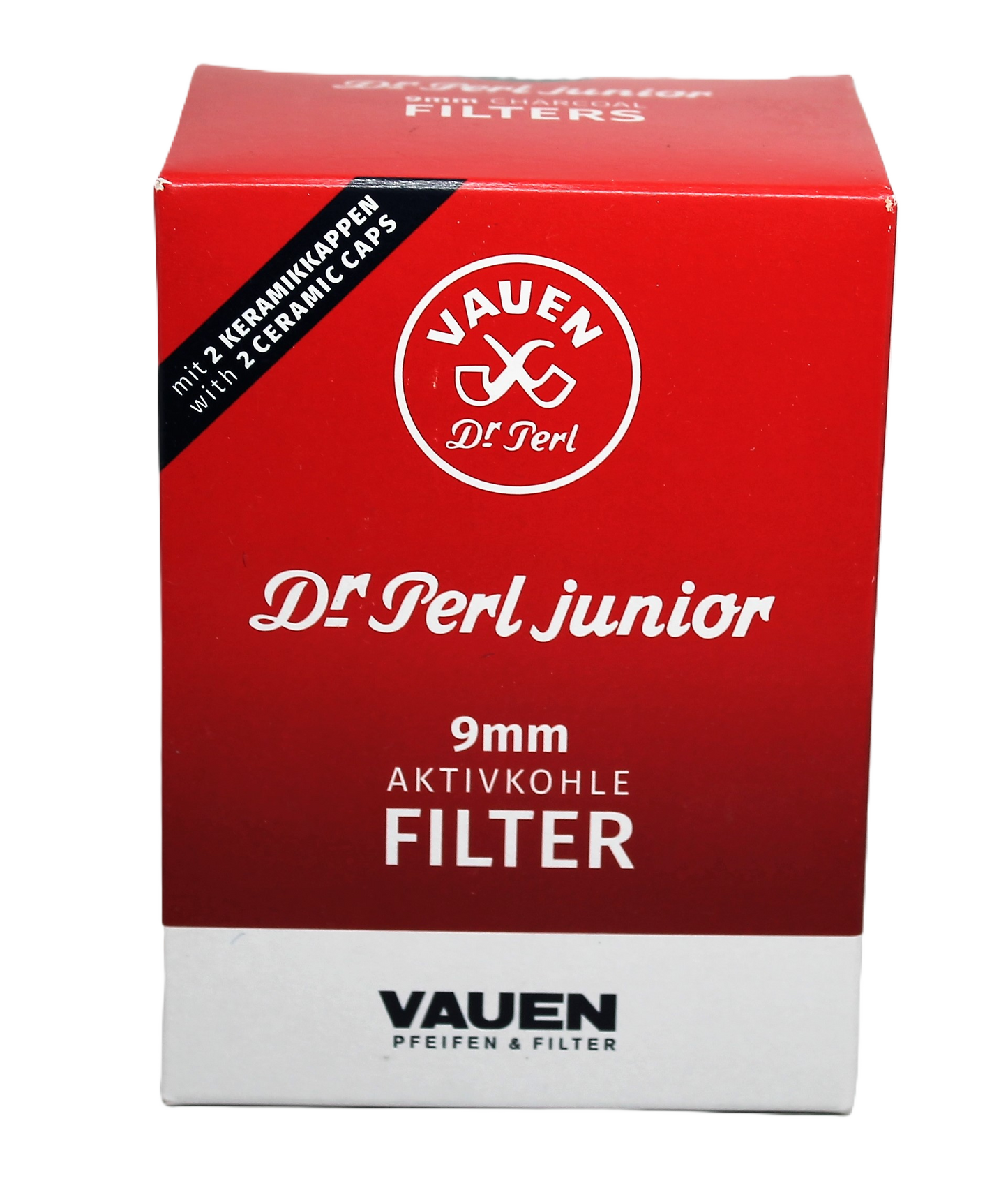 Vauen Pfeifenfilter Dr. Perl Junior 180er Aktivkohlefilter mit 2 Keramikkappen; 9mm