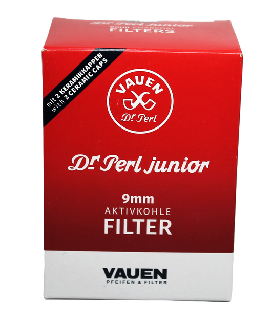 Vauen Pfeifenfilter Dr. Perl Junior 180er Aktivkohlefilter mit 2 Keramikkappen; 9mm
