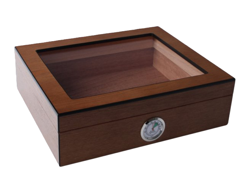 Humidor mit Schauglas in Echtholzfurnier